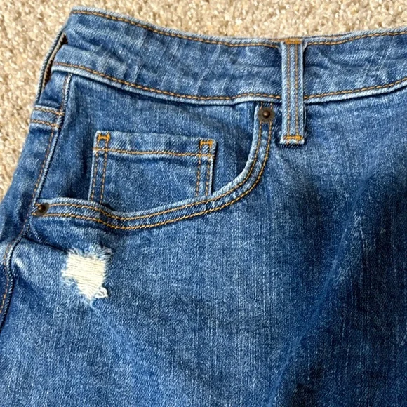 Old Navy Distressed Blue A-Line Skirt - Picture 6 of 7